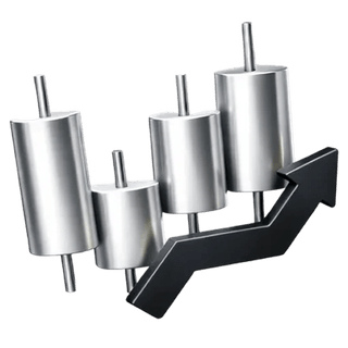 3D-icoon van een candlestick-handelsgrafiek op de over-ons-pagina van AltabourseETH